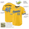 Custom Gold Light Blue-Black Authentic Throwback Baseball Jersey