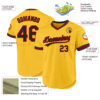 Custom Gold Black-Red Authentic Throwback Baseball Jersey