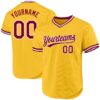 Custom Gold Maroon-White Authentic Throwback Baseball Jersey