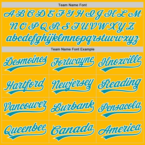 Custom Gold Teal-White Authentic Throwback Baseball Jersey