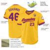 Custom Gold Purple-Orange Authentic Throwback Baseball Jersey
