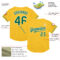 Custom Gold Kelly Green-White Mesh Authentic Throwback Baseball Jersey