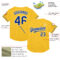 Custom Gold Royal-White Mesh Authentic Throwback Baseball Jersey