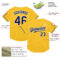 Custom Gold Navy-White Mesh Authentic Throwback Baseball Jersey