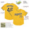 Custom Gold Black-White Mesh Authentic Throwback Baseball Jersey