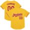 Custom Gold Red-White Mesh Authentic Throwback Baseball Jersey