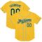 Custom Gold Green-White Mesh Authentic Throwback Baseball Jersey
