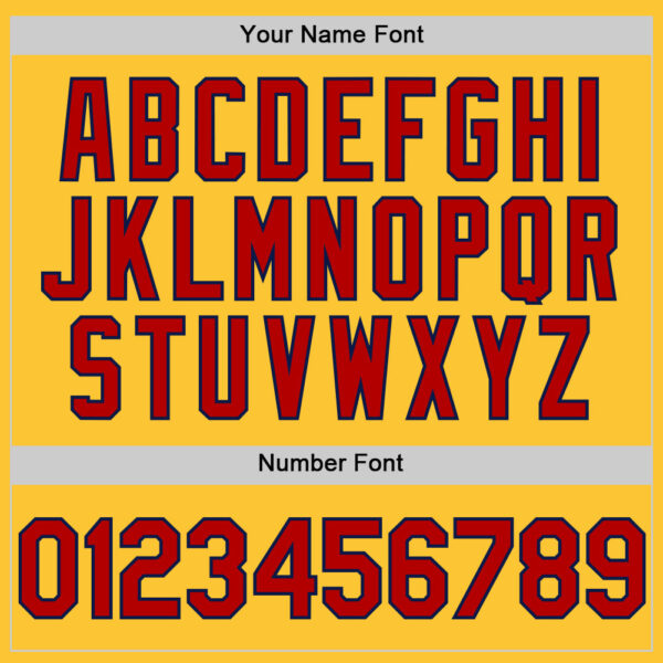 Custom Gold Red-Navy Mesh Authentic Throwback Baseball Jersey