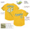 Custom Gold White-Green Mesh Authentic Throwback Baseball Jersey