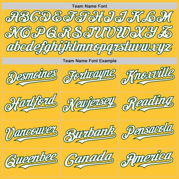 Custom Gold White-Green Mesh Authentic Throwback Baseball Jersey