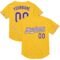 Custom Gold Purple-White Mesh Authentic Throwback Baseball Jersey