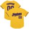 Custom Gold Purple-Black Mesh Authentic Throwback Baseball Jersey