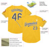 Custom Gold Steel Gray-White Mesh Authentic Throwback Baseball Jersey