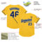 Custom Gold Navy-Light Blue Mesh Authentic Throwback Baseball Jersey