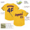Custom Gold Royal-Orange Mesh Authentic Throwback Baseball Jersey