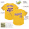 Custom Gold Purple-White Mesh Authentic Throwback Baseball Jersey