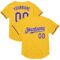 Custom Gold Purple-White Mesh Authentic Throwback Baseball Jersey
