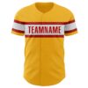 Custom Gold Red-White Authentic Baseball Jersey