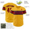 Custom Gold Red-Navy Authentic Baseball Jersey