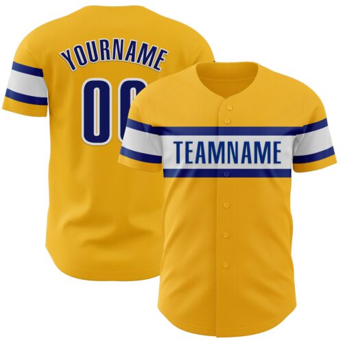 Gold0549 Custom Gold Royal-White Authentic Baseball Jersey