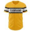 Custom Gold Black-White Authentic Baseball Jersey