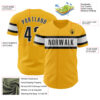 Custom Gold Black-White Authentic Baseball Jersey
