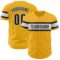 Custom Gold Black-White Authentic Baseball Jersey