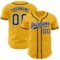 Custom Gold Navy-White Authentic Baseball Jersey