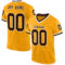 Gold0565 Custom Gold Brown-White Mesh Authentic Throwback Football Jersey