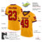 Gold0566-1 Custom Gold Red-Navy Mesh Authentic Throwback Football Jersey