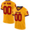 Gold0566 Custom Gold Red-Navy Mesh Authentic Throwback Football Jersey