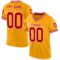 Custom Gold Red-White Mesh Authentic Throwback Football Jersey