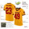 Gold0569-1 Custom Gold Red-Black Mesh Authentic Throwback Football Jersey