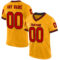 Gold0569 Custom Gold Red-Black Mesh Authentic Throwback Football Jersey