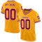 Gold0571 Custom Gold Maroon-White Mesh Authentic Throwback Football Jersey