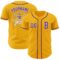 Custom Gold Purple-White Authentic Baseball Jersey