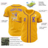 Custom Gold Purple-White Authentic Baseball Jersey
