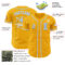 Custom Gold Light Blue-White Authentic Baseball Jersey