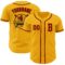 Custom Gold Red-Black Authentic Baseball Jersey