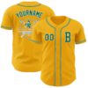 Custom Gold Kelly Green-White Authentic Baseball Jersey