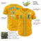 Custom Gold Kelly Green-White Authentic Baseball Jersey