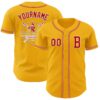 Custom Gold Red-White Authentic Baseball Jersey