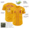 Custom Gold Red-White Authentic Baseball Jersey