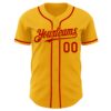 Custom Gold Red Authentic Baseball Jersey