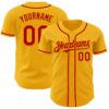 Custom Gold Red Authentic Baseball Jersey