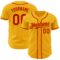 Custom Gold Red Authentic Baseball Jersey