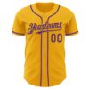 Custom Gold Purple Authentic Baseball Jersey