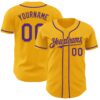 Custom Gold Purple Authentic Baseball Jersey