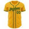 Custom Gold Green Authentic Baseball Jersey