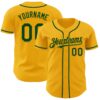 Custom Gold Green Authentic Baseball Jersey